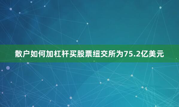 散户如何加杠杆买股票纽交所为75.2亿美元